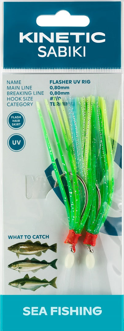 Kinetic Sabiki Flasher UV Rig #7/0