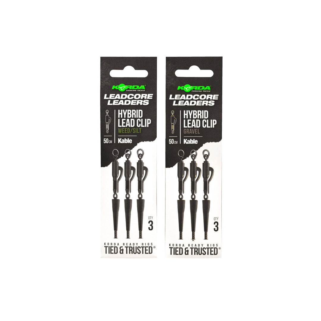 Korda Leadcore Leaders Hybrid Lead Clip 50cm 3 stk.