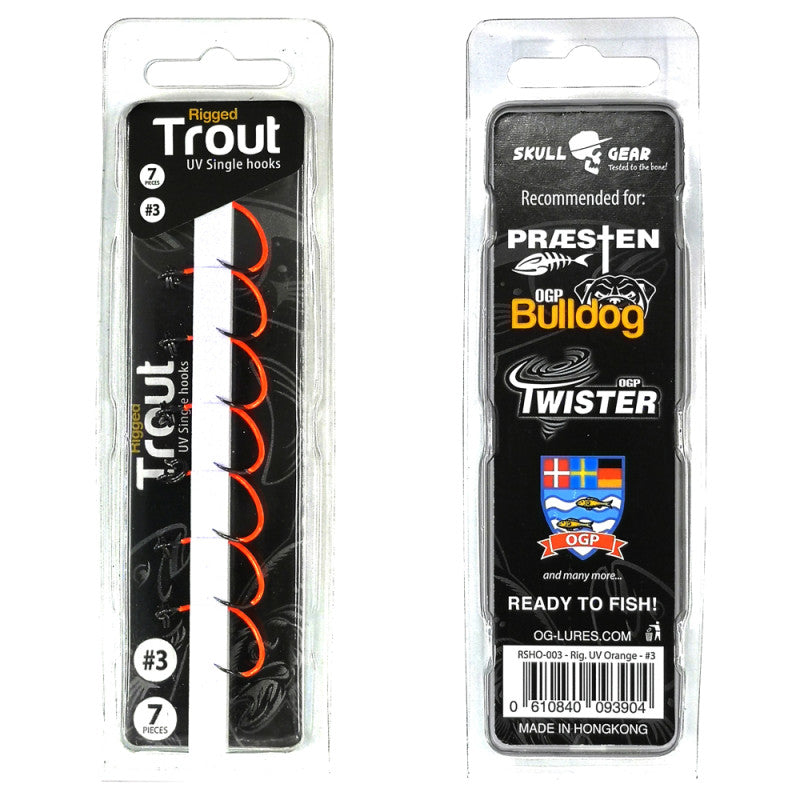 Skull Gear 7 stk Enkeltkroge UV ORANGE.