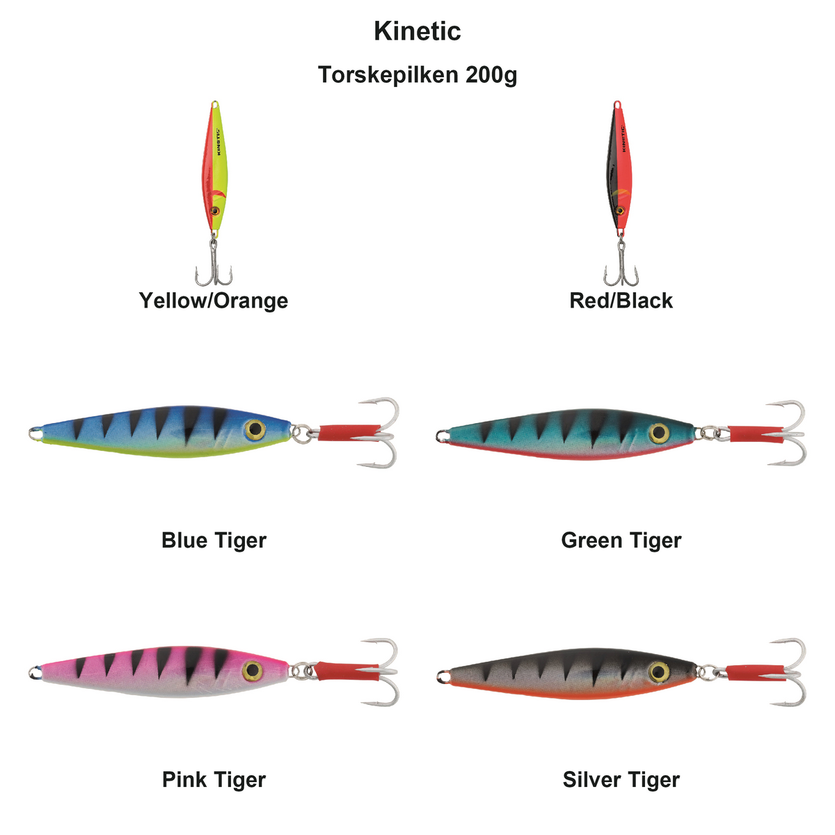 Farveoversigt – Kinetic Torskepilken 200g
