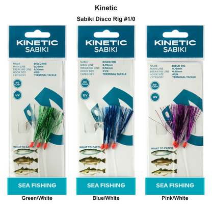 Farveoversigt – Kinetic Sabiki Disco Rig #1/0