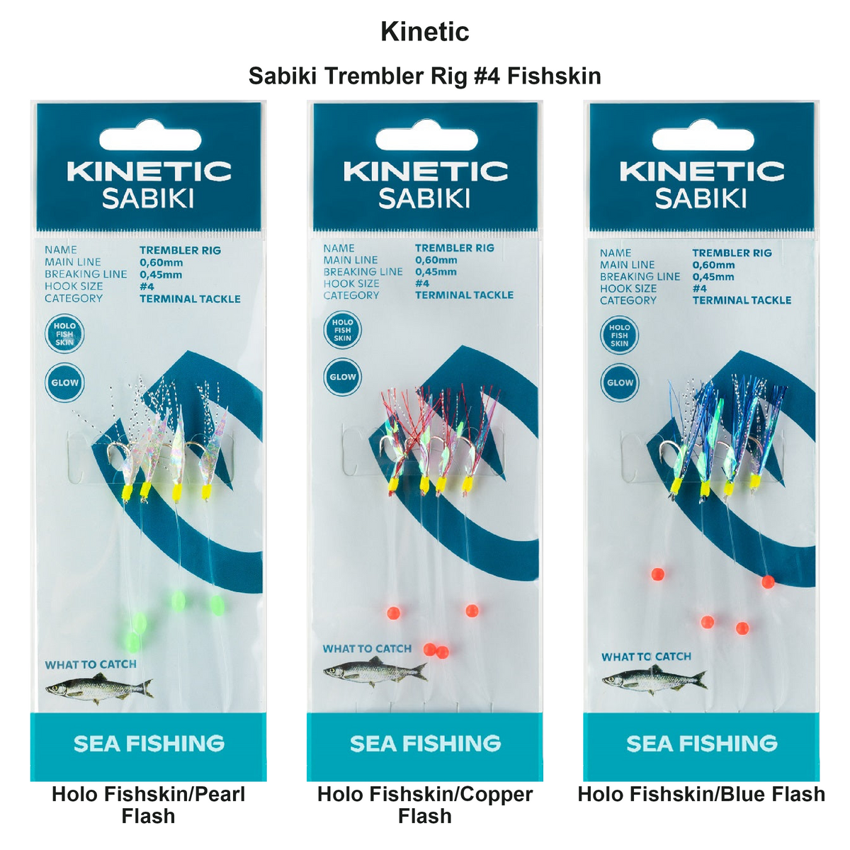 Farveoversigt – Kinetic Sabiki Trembler Rig #4 Fishskin