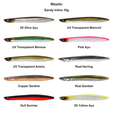 Farveoversigt – Westin Sandy Inline 18g