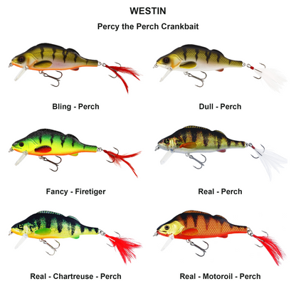 Farveoversigt – Percy the Perch Crankbait