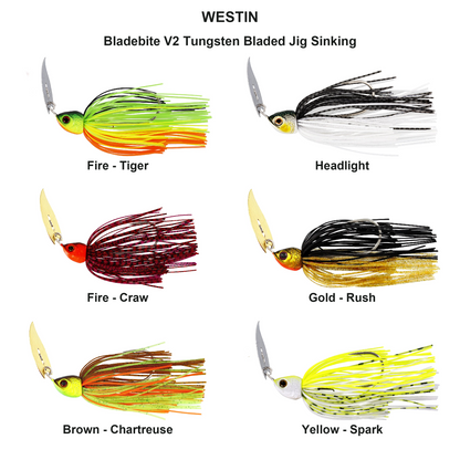 Farveoversigt – Bladebite V2 Tungsten Bladed Jig Sinking