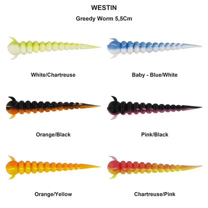 Farveoversigt – Greedy Worm 5,5Cm