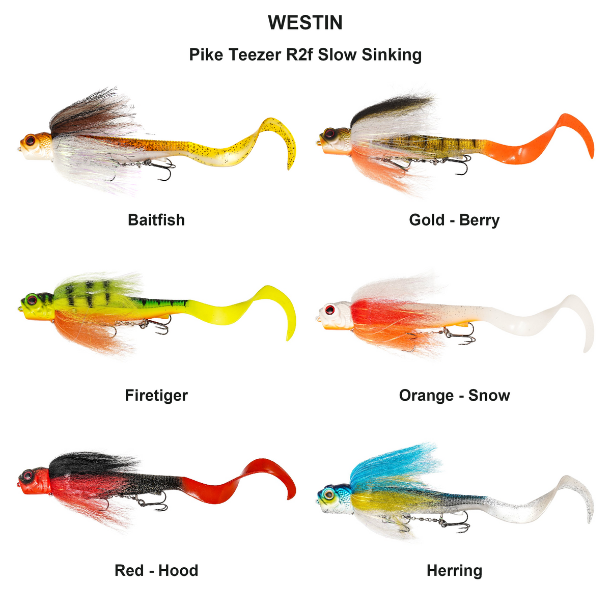 Farveoversigt – Pike Teezer R2f Slow Sinking