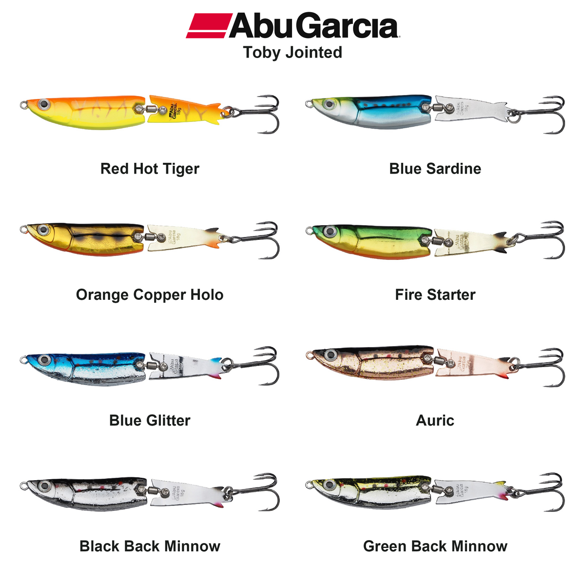 Farveoversigt – Abu Garcia Toby Jointed