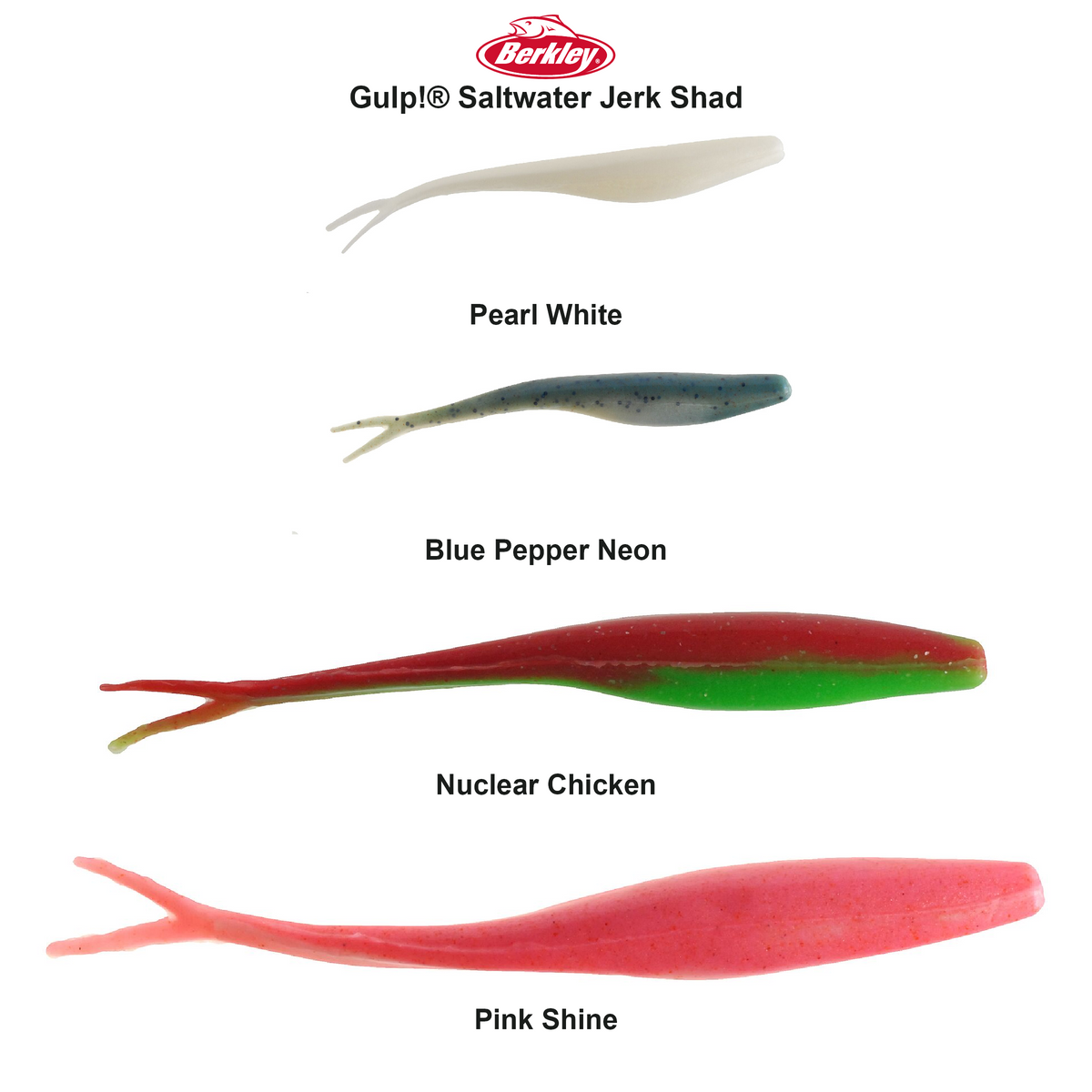 Farveoversigt – Berkley Gulp!® Saltwater Jerk Shad