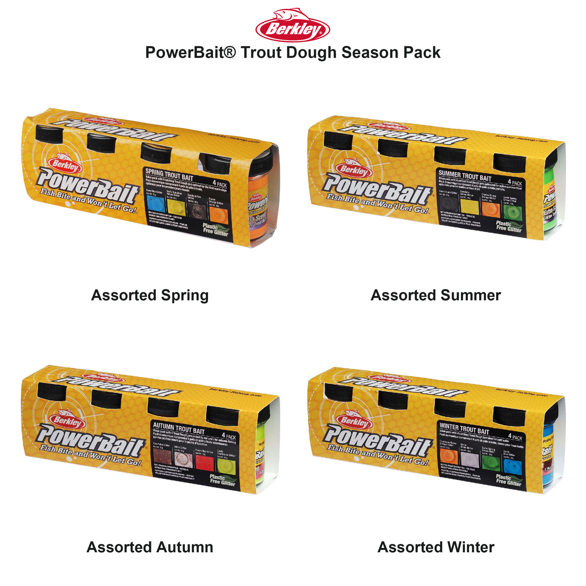 Farveoversigt – Berkley PowerBait® Trout Dough Season Pack