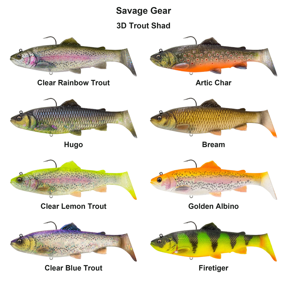 Farveoversigt – Savage Gear 3D Trout Shad