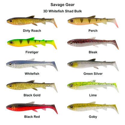 Farveoversigt – Savage Gear 3D Whitefish Shad Bulk