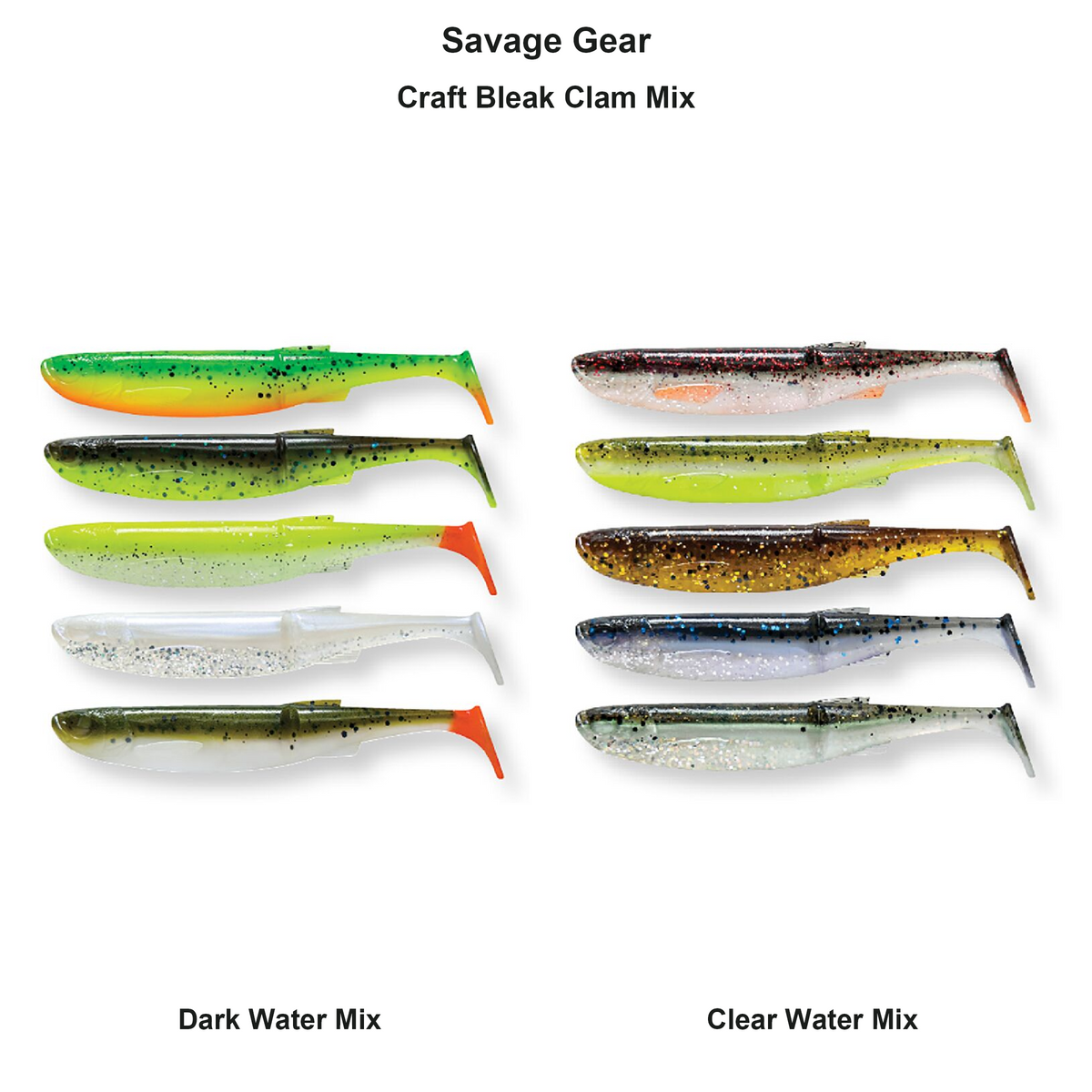 Farveoversigt – Savage Gear Craft Bleak Clam Mix