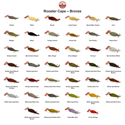 Farveoversigt – Whiting Rooster Cape – Bronze