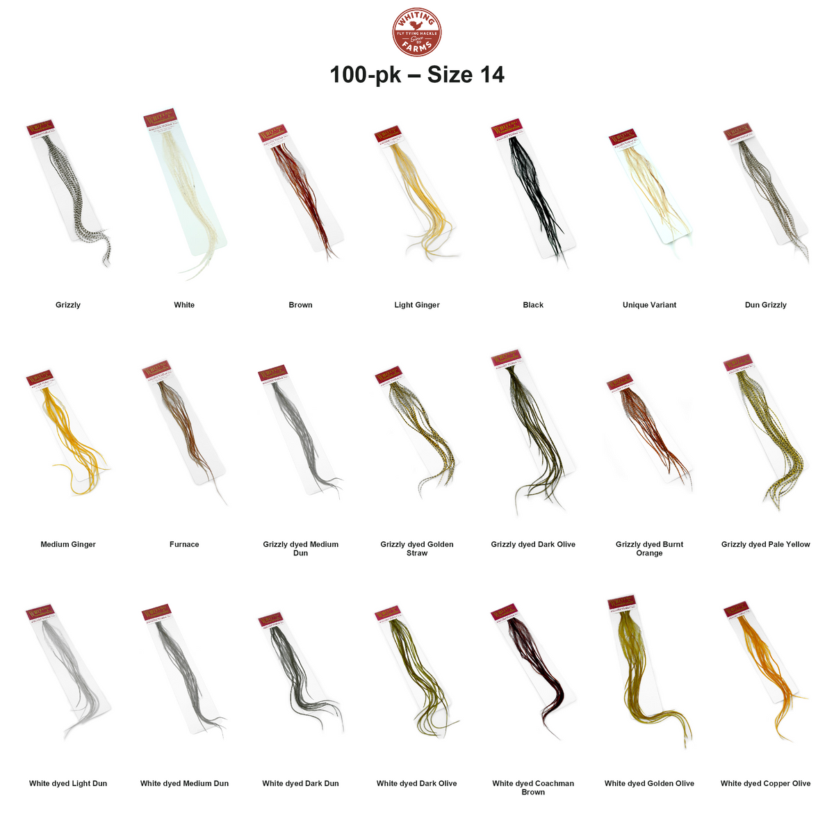 Farveoversigt – Whiting 100-pk – Size 14