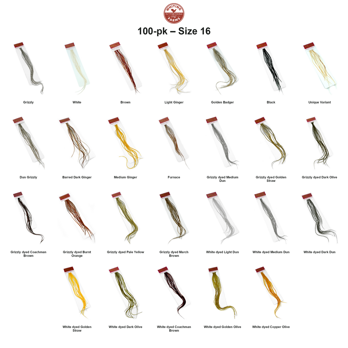 Farveoversigt – Whiting 100-pk – Size 16