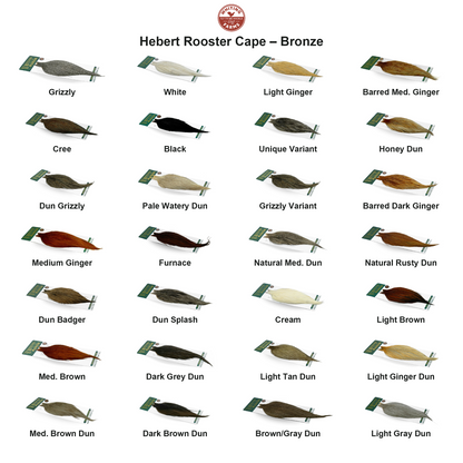 Farveoversigt – Whiting Hebert Rooster Cape – Bronze