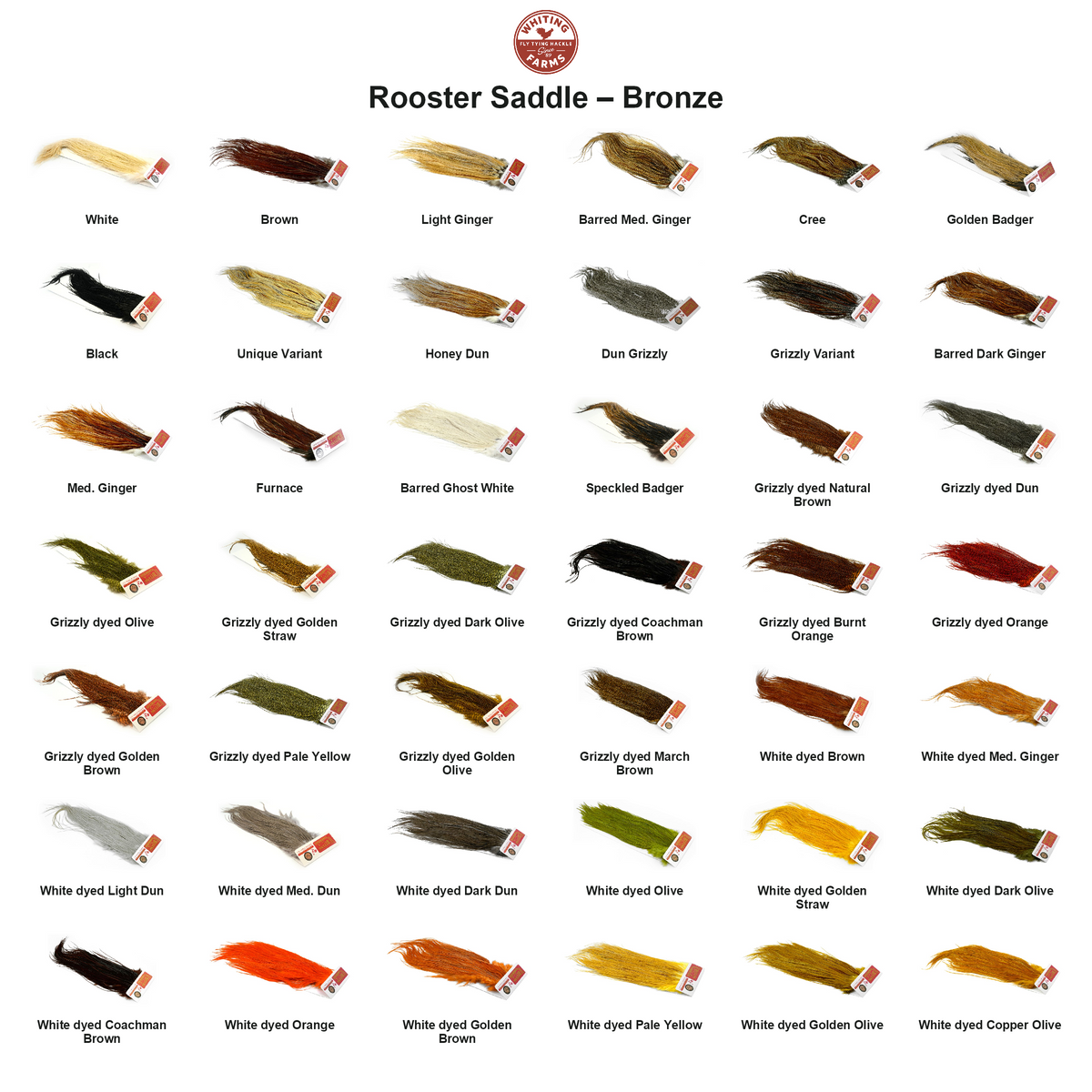 Farveoversigt – Whiting Rooster Saddle – Bronze