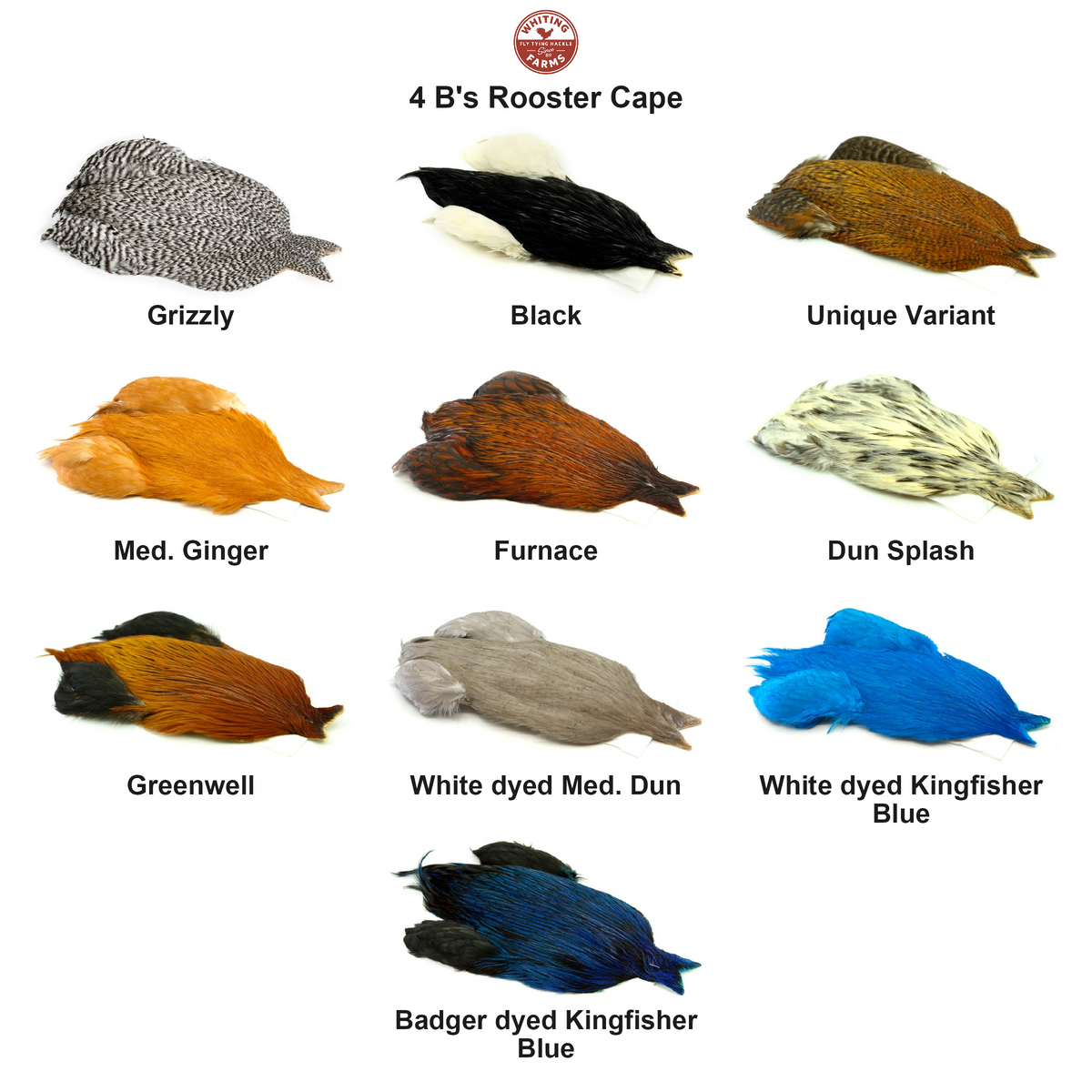 Farveoversigt – Whiting 4 B's Rooster Cape