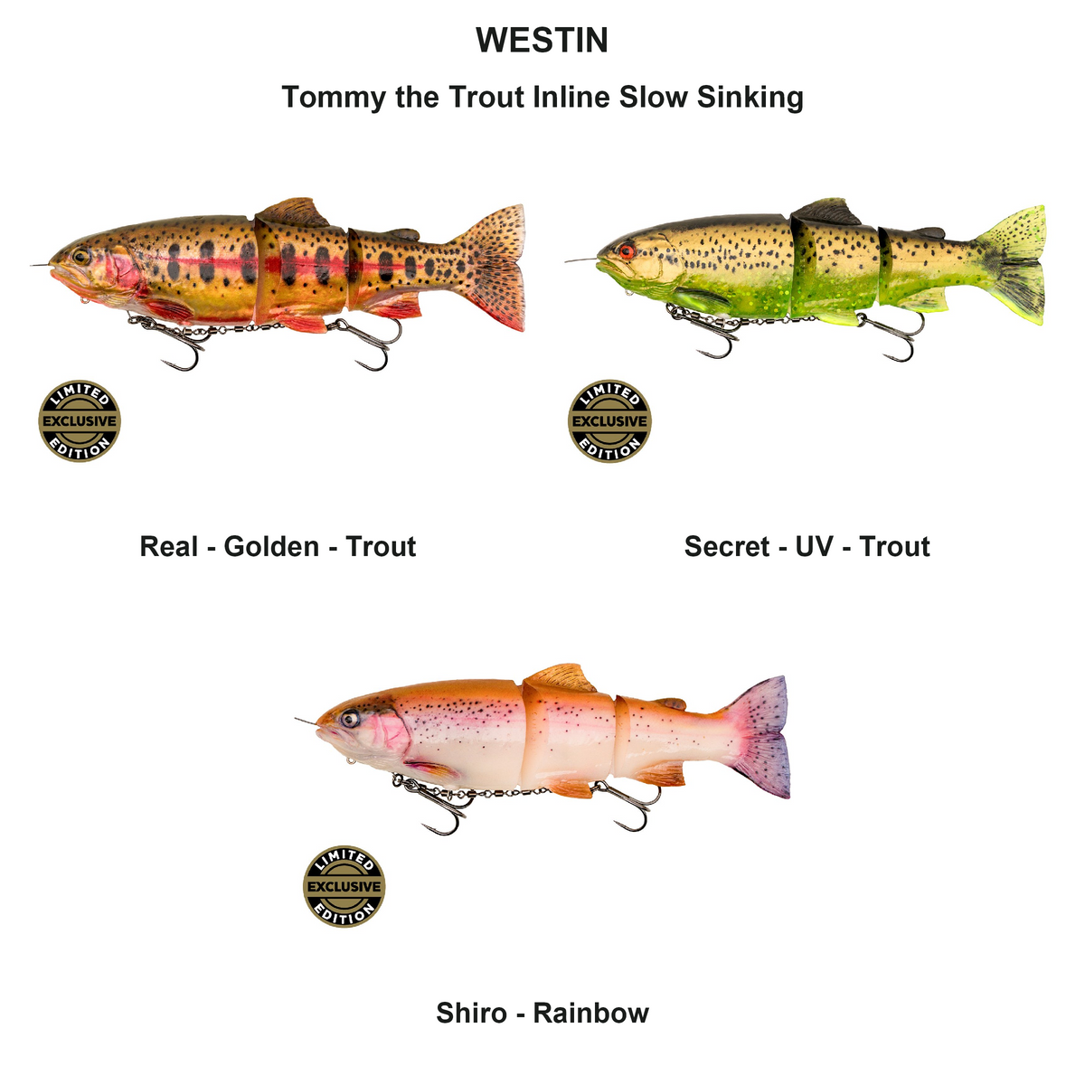Farveoversigt – Tommy the Trout Inline Slow Sinking