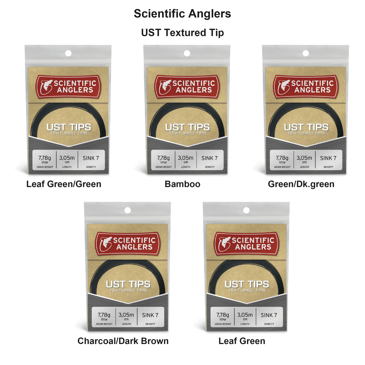 Farveoversigt – Scientific Anglers UST Textured Tip